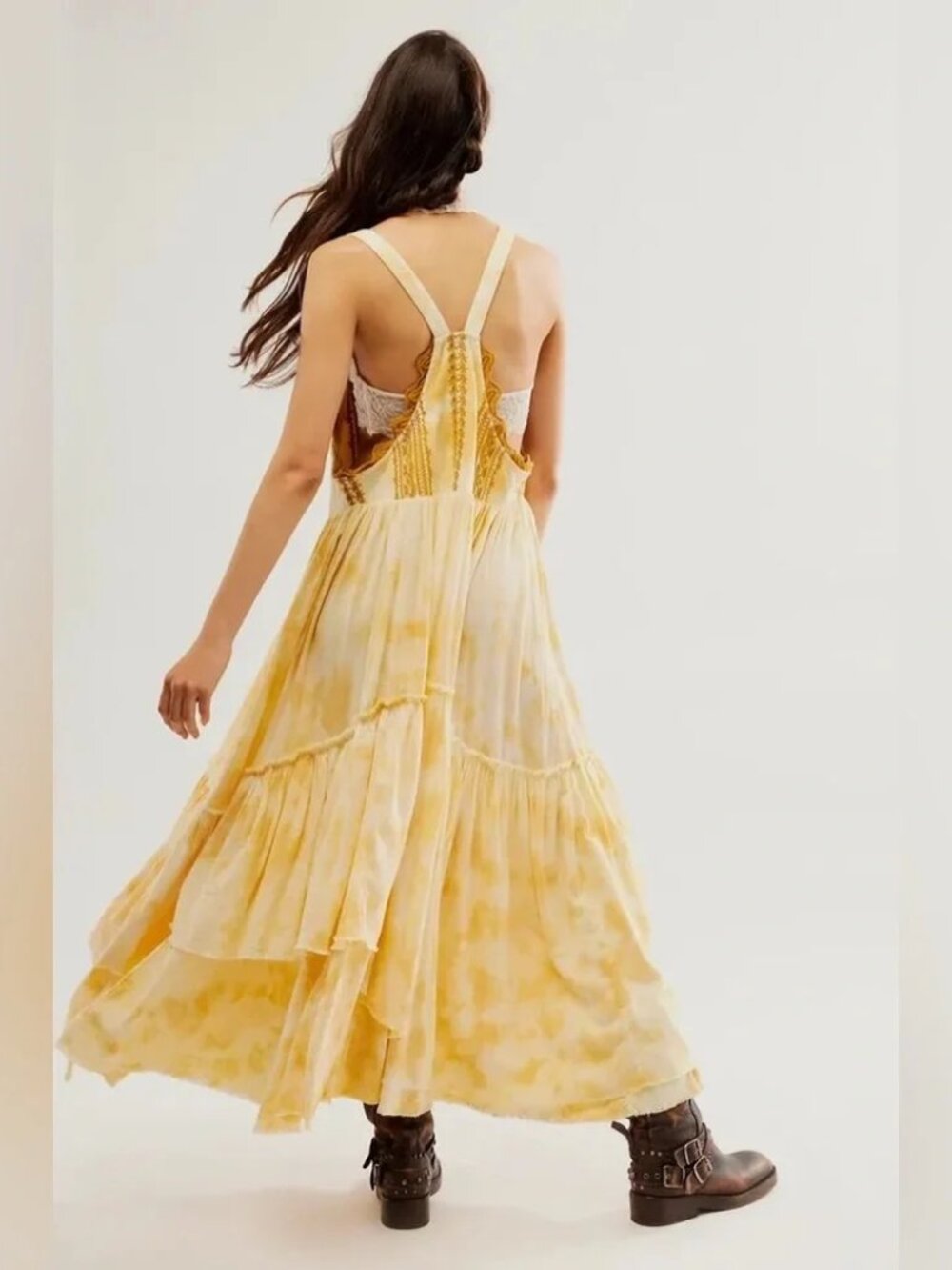 Free People Bali Devon Skirtall Tie Dye Maxi Dress In Italian Straw - Picture 3 of 15